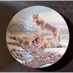 Collector Plate 'Spirits of the Wild' by Joan Sharrock Featuring Wolves